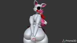 animatronic_female back_view big_ass five_nights_at_freddy's_2 fox_humanoid mangle_(mishu) prisma3d thick_thighs tongue_out yellow_eyes