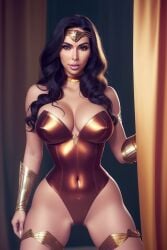 ai_generated black_hair celebrity choker cleavage cosplay curvy dc dc_comics diana_prince exposed_shoulders happy hourglass_figure kim_kardashian long_hair looking_at_viewer navel_visible_through_clothes nipples_visible_through_clothing perchance_ai real_person seductive_smile self_upload slim_waist smile thick_thighs thigh_gap thighs tiara voluptuous wonder_woman wonder_woman_(cosplay) wonder_woman_(series)