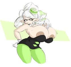 1girls alternate_breast_size big_breasts breasts breasts_bigger_than_head dullvivid female huge_breasts inkling inkling_girl marie_(splatoon) nintendo nipples nipples_visible_through_clothing smile splatoon squid_sisters