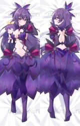 ass belly belly_button breasts dakimakura dakimakura_design date_a_live exposed_torso light-skinned_female panties purple_eyes purple_hair socks solo solo_female yatogami_tohka