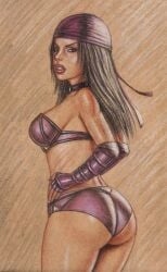 2d ass athletic athletic_female bandana black_hair bubble_butt busty edithemad female female_focus female_only hourglass_figure li_mei long_hair mortal_kombat rear_view sideboob standing tagme wide_hips