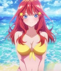 bikini bikini_bottom bikini_top breasts busty go-toubun_no_hanayome nakano_itsuki red_hair swimsuit swimwear