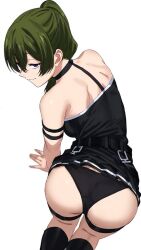 ass black_dress black_panties female green_hair panties sousou_no_frieren teasing ubel_(sousou_no_frieren)