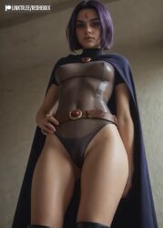 ai_assisted ai_generated camel_toe cameltoe dancing dc dc_comics hard_nipples nipples purple_hair rachel_roth raven_(dc) redhenxx tagme teen_titans video