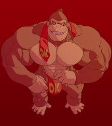 anthro balls bara big_muscles big_penis bulge donkey_kong donkey_kong_(series) flaccid furry gorilla male male_only muscles muscular nintendo penis ripped-saurian solo solo_male