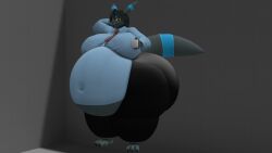 1boy bbm big_ass big_breasts breasts bubble_butt eeveelution furry huge_ass huge_breasts kingofthekabuto moobs overweight pokemon pokemon_(species) queenofthekabuto thick_thighs umbreon wide_hips