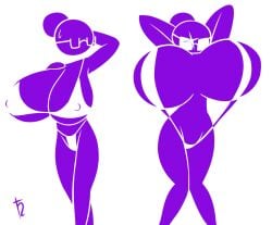 alternate_breast_size angstrom big_breasts bikini digital_drawing_(artwork) digital_media_(artwork) faceless_female fanart female female_only gigantic_breasts glasses hair_bun harvestman_here hyper_breasts minimalist no_eyes pictogirls_(harvestman) pictogram purple_(harvestman) simple_background sling_bikini small_waist stick_figure stickman stickwoman style_parody top_heavy white_background