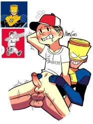 2024 2boys advertisement anal anal_sex anus ass balls baseball_cap black_hair blank_eyes blue_gloves blush bottomless boxito bright_colors cap cartoony cel_shading collarbone eyebrows first_porn_of_character first_porn_of_franchise frown gay gay_sex gloves hand_behind_head hands_on_waist human itamigao male/male male_only male_penetrated male_penetrating mascot motion_blur motion_lines multicolored_clothing muscular muscular_male navel niplito no_background overstimulation penis reference_image reverse_cowgirl_position saliva saliva_drip self_upload short_hair signature simple_background simple_eyes smiling superhero superhero_costume sweat teeth toony twink white_background white_shirt yaoi