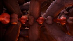 16:9 anal anthro anthro_on_anthro balls blizzard_entertainment canid first_person_view genitals group hi_res knot male male/male mammal perromalo warcraft were werecanid widescreen worgen