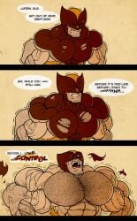 bara big_muscles body_hair costume james_howlett male male_only marvel marvel_comics muscle_growth muscles muscular ripped-saurian ripped_clothing solo solo_male speech_bubble transformation wolverine_(x-men) x-men