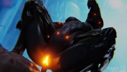 3d animated blender dark-skinned_male digital_extremes ember_(warframe) female_focus female_on_top glowing_genitalia glowing_pussy on_top sound tagme ulfsark3d vaginal_penetration vaginal_sex video warframe