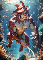 1boy abs ai_generated anthro balls bara big_balls big_muscles big_nipples big_pecs big_penis booster_rex breath_of_the_wild cum cum_everywhere cumshot daddy dilf ejaculation erect_nipples erection fishman foreskin gay huge_balls huge_cock huge_muscles huge_nipples huge_pecs hunk hyper hyper_balls hyper_penis kissing male male_only marine multicolored_body muscular muscular_anthro muscular_male navel nipples nude orgasm pecs penis red_body sidon_(zelda) solo the_legend_of_zelda under_the_sea underwater white_body zora