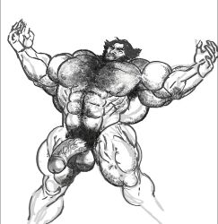 balls bara big_muscles big_penis body_hair boner erection james_howlett male male_only marvel marvel_comics monochrome muscles muscular nude penis ripped-saurian solo solo_male wolverine_(x-men) x-men