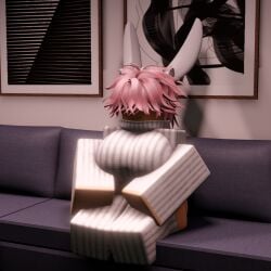 1girls 3d big_ass big_breasts breasts cute female living_room pink_hair roblox robloxian self_upload short_hair smg32 sweater tagme