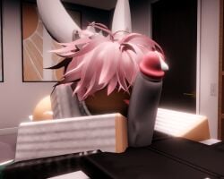 1boy 1girls 3d ass bed bedroom big_ass big_breasts big_butt big_penis breasts cum cum_drip cute female licking_penis male penis pink_hair roblox robloxian self_upload short_hair smg32 tagme tongue