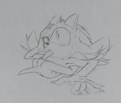 animal_penis anus autofellatio clawed_fingers feet_behind_head furry legs_up madeinaroace penis sega sketch sonic_(series) sonic_the_hedgehog traditional_media_(artwork)