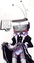 blush blushing_face blushing_male el_ultimo_tvnauta hispanic_male hispanic_youtuber lipstick_mark lipstick_marks maid maid_outfit maid_uniform male_focus male_maid male_only mexican mexican_male oskill_(artist) robot_boy skirt_lift spanish_text text_bubble tv_head tv_head_robot tv_nauta tvnauta youtube youtube_hispanic