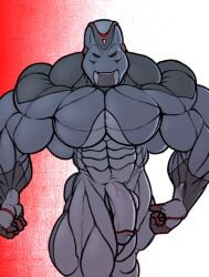 anthro balls bara big_muscles big_penis flaccid male male_only muscles muscular nude penis ripped-saurian solo solo_male spider