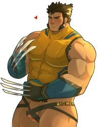 balls bara biceps big_balls big_penis blush bulge claws clothing daddy deadpool_&_wolverine_(2024) ho_tdoug logan_(x-men) male male_only male_pubic_hair manly marvel marvel_comics mature_male muscular_male nude pecs penis tight_clothing wolverine_(x-men) x-men