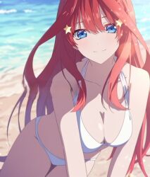 bikini bikini_bottom bikini_top breasts busty go-toubun_no_hanayome nakano_itsuki red_hair swimsuit swimwear