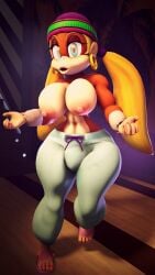 3d big_breasts blonde_hair diag34k donkey_kong_(series) furry futa_only futanari large_breasts tagme tiny_kong wide_hips