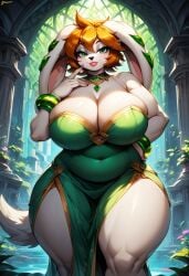 ai_generated anthro big_breasts canine civitai female female_protagonist freedom_planet freedom_planet_2 looking_at_viewer milla_basset stevenxgtz thick_thighs video_games