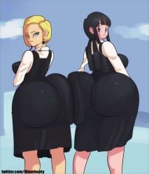 android_18 ass chichi dress dress_inside_ass nimebooty