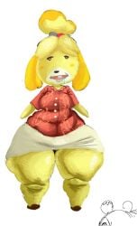 1girls animal_crossing anthro anthro_only big_ass big_butt bottom_heavy drooling fat_ass fat_butt female female_focus female_only fur_ghost ghostfluff0 isabelle_(animal_crossing) nintendo stubby_arms tagme yellow yellow_body yellow_fur