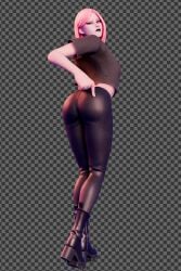 1girls ass fortnite fortnite:_battle_royale haze_(fortnite) hivypi leggings pink_hair starinww