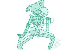 ambiguous_gender blush bone liquid melonpussy milk milk_carton simple_background sitting skeleton skinny undead