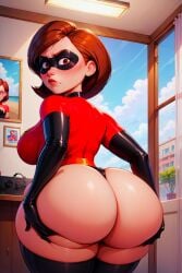 1girls ai_generated big_ass big_breasts bodysuit bottom_heavy dat_ass disney dumptruck_ass fat_ass fat_ass_mommy female_only gloves helen_parr huge_ass mask masked_female medium_hair milf mommy pawg pixar pixar_mom presenting_hindquarters rear_view superheroine the_incredibles thick_ass thick_thighs thong wide_hips