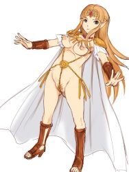 a_link_to_the_past blonde_hair blue_eyes breasts full_body open_toe_shoes princess_zelda the_legend_of_zelda zelda_(a_link_to_the_past)