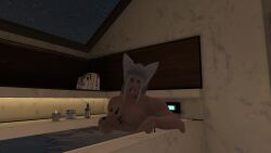 horny_male in_tub looking_at_viewer male_only naked_male ready_to_fuck vrchat vrchat_avatar wolf_man