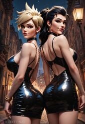 2girls ai_generated big_ass big_breasts female_only overwatch overwatch_2 oxtonai tagme tracer widowmaker