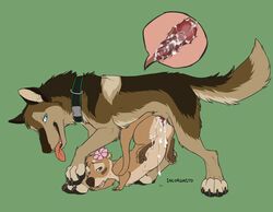 anatomically_correct anatomically_correct_penis animal_genitalia big_dom_small_sub canine canine_penis collar creampuff_(character) cum cum_in_pussy cum_inside cyan_eyes duo erection female feral feral_on_feral flower fur green_eyes incorgnito internal interspecies kindle_wolf knotting male mammal mustelid nude otter penetration penis plant pussy sex simple_background size_difference straight tongue tongue_out vaginal_penetration wolf