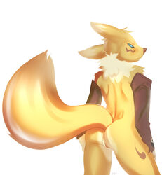 anus ass digimon female fluffy_tail looking_at_viewer nude pussy renamon rintarou solo