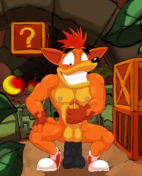 1boy 2015 anal anal_insertion anal_sex anthro ass_juice balls bandicoot black_dildo black_eyebrows black_eyes black_nose body_fur box boxes brown_fingerless_gloves brown_gloves cave cave_background clenched_teeth clothing crash_(series) crash_bandicoot crash_bandicoot_(series) crate crouching detailed detailed_background dildo dildo_sitting dripping dripping_precum erect erect_nipples erect_penis erection fingerless_gloves footwear frenulum front_view furry furry_only gay gloves grin humanoid_penis insertion jerking jerking_off jerseydevil jungle looking_down male male_nipples male_only mammal marsupial masturbation mostly_nude muscles muscular_male no_humans orange_fur pecs penetration penis plant plants precum precum_drip puffy_nipples red_hair red_shoes red_sneakers riding riding_dildo running_shoes sex_toy shoes sneakers solo squat squatting tan_fur teeth teeth_clenched testicles video_games wumpa_fruit