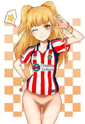 atletica_(brand) bottomless cemento_tolteca club_deportivo_guadalajara female female_only front_view human idolmaster jougasaki_rika soccer solo standing