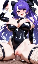 1girl ai_generated ai_slop animal black blush body bow braids breasts bunny clothes cowgirl cum dark-skinned_male drip drooling ears elbow erection explicit eyes fishnets garter gloves hair in juice large latex legs leotard lily_lovebraids lily_lovebraids_(poppy_playtime) long mouth nipples nsfw on open penis poppy_playtime poppy_playtime_(chapter_5) position purple pussy red shiny smile solo spread straddling straps sweat thighhighs twintails uncensored vaginal