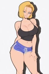 1girls about_to_burst ai_assisted ai_generated android_18 ass bangs barely_contained barely_contained_breasts barely_fits belly_button big_ass big_breasts blonde_female blonde_hair blue_eyes blush bob_cut breasts breasts_too_big bursting_breasts cleavage cleavage_cutout dragon_ball dragon_ball_z earrings female huge_breasts imminent_wardrobe_malfunction jack-o_pose large_ass large_breasts long_hair mommy overflowing_breasts sexy sexy_pose shirt shorts sky solo straining_clothing sweat tanktop thick_ass thick_butt thick_legs thick_lips thick_thighs thighs tight_fit too_tight uncensored undersized_clothes undersized_clothing voluptuous voluptuous_body voluptuous_female waifuinvoker