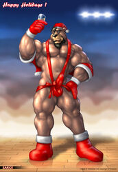 anthro bear braford christmas holidays male male_only mammal muscular sarge_(braford) solo