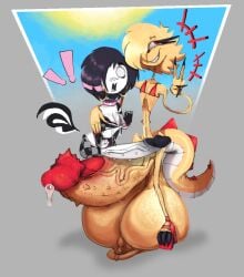 2futas alternate_body_type anemic big_eye big_hands bikini bumpy_penis checkered_clothes cheeky_smile chicken_tail collar cuffs dragon_tail earings extremely_thin_waist eyelashes fingerless_gloves futa_only futanari hyper_balls hyper_genitalia hyper_penis long_arms long_neck massive_penis oc one_eye_obstructed original_characters panties pierced_genitals piercings platform_heels precum red_eyes ribs self_upload shapeshifter size_difference skinny small_but_hung spiky_cock spiky_hair surprised surprised_expression thin_legs thin_waist toothy_grin whirlie-wheelie whirlzie white_body white_skin yellow_body yellow_skin