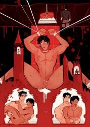 adoptive_siblings batcest blood blood_sucking blue_eyes bondage cock_ring collar cum_leaking cum_leaking_out_of_anus dc dick_grayson gay gay_sex jason_todd legs_apart legs_spread nightwing red_hood_(dc) vampire vampire_teeth wrists_tied wrists_to_ankles