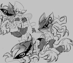 1cuntboy 2boys benshir bite_mark bite_mark_on_shoulder bite_marks cuntboy dubious_consent espio_the_chameleon evil_eyes forced_kiss gay gay_male grabbing_from_behind helmet helmet_only horn horned_humanoid infinite_(sonic) infinite_the_jackal jackal line_art ominous on_stomach sketch sonic_(series) sonic_forces sonic_the_hedgehog_(series) spread_legs sweat tagme yaoi