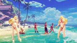 female blonde_hair breasts big_breasts nipples nude belly big_belly pregnant nude_mod mod kolin_(street_fighter) street_fighter street_fighter_v capcom 3d