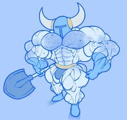 bara bulge flaccid front_view hairy holding jockstrap knight male male_only muscles pecs ripped-saurian shovel shovel_knight shovel_knight_(character) solo solo_male standing tagme