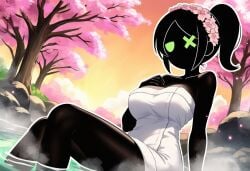 1girl ai_generated alternate_outfit flower_in_hair hot_spring pinup reddit towel witty_designer witty_designer7316