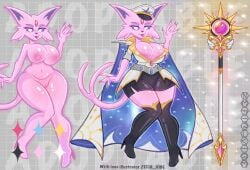anthro anthro_pokemon big_breasts boots cape captain_hat cat_pokemon cloak cosmic curvy elegant espeon explicit exposed_breasts feline female female_only full_body furry furry_female gem high_heels jewelry large_breasts looking_at_viewer magic_staff military_uniform naked nsfw nude outfit_design pink_body pokemon pokemon_(series) psychic_gem psychic_pokemon scepter seductive solo space_theme staff staff_weapon star_pattern starry_cape tail thick_thighs thighhighs uniform voluptuous