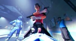 clothed clothed_sex cum cum_on_clothes dominant_female fempyro femscout gun pov scout_(team_fortress_2) suspect_nine tagme tf2 weapon woman_on_top