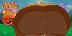 1girls adamation_inc. adamationz angry angry_face animationepic anthro ass ass_focus big_ass big_butt blush blushing brown_body brown_fur butt_focus female female_focus female_only fur huge_ass huge_butt hyper_ass hyper_butt ii inanimate_insanity inanimate_insanity_iv looking_at_viewer looking_back looking_back_at_viewer massive_ass massive_butt object_show object_show_community object_shows osc plush plushie recording recording_video red_nose solo solo_anthro solo_female solo_focus sweaty sweaty_ass sweaty_body sweaty_butt teddy_bear teddy_bear_(ii) teddybear_(ii) teeth thick thick_ass thick_butt twosevsixthree
